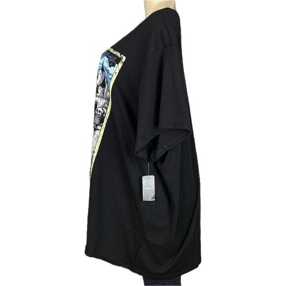 Day Of The Dead +5 Black Skull Cinderalla Graphic Crew Neckline Short Sleeve Tee - Picture 5 of 6